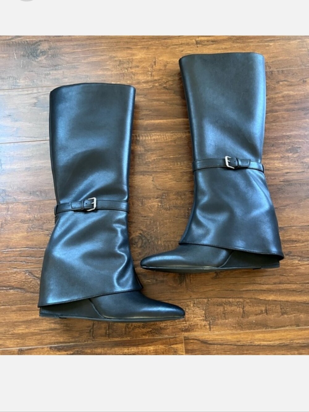 Classic Black Knee-High Women's Boots with Buckle